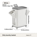 Rolling Laundry Basket with Lid Ventilated Odor Resistant Storage Hamper with Wheels