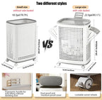 Rolling Laundry Basket with Lid Ventilated Odor Resistant Storage Hamper with Wheels