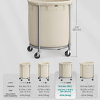Wheeled laundry baskets, rolling laundry baskets, round laundry carts